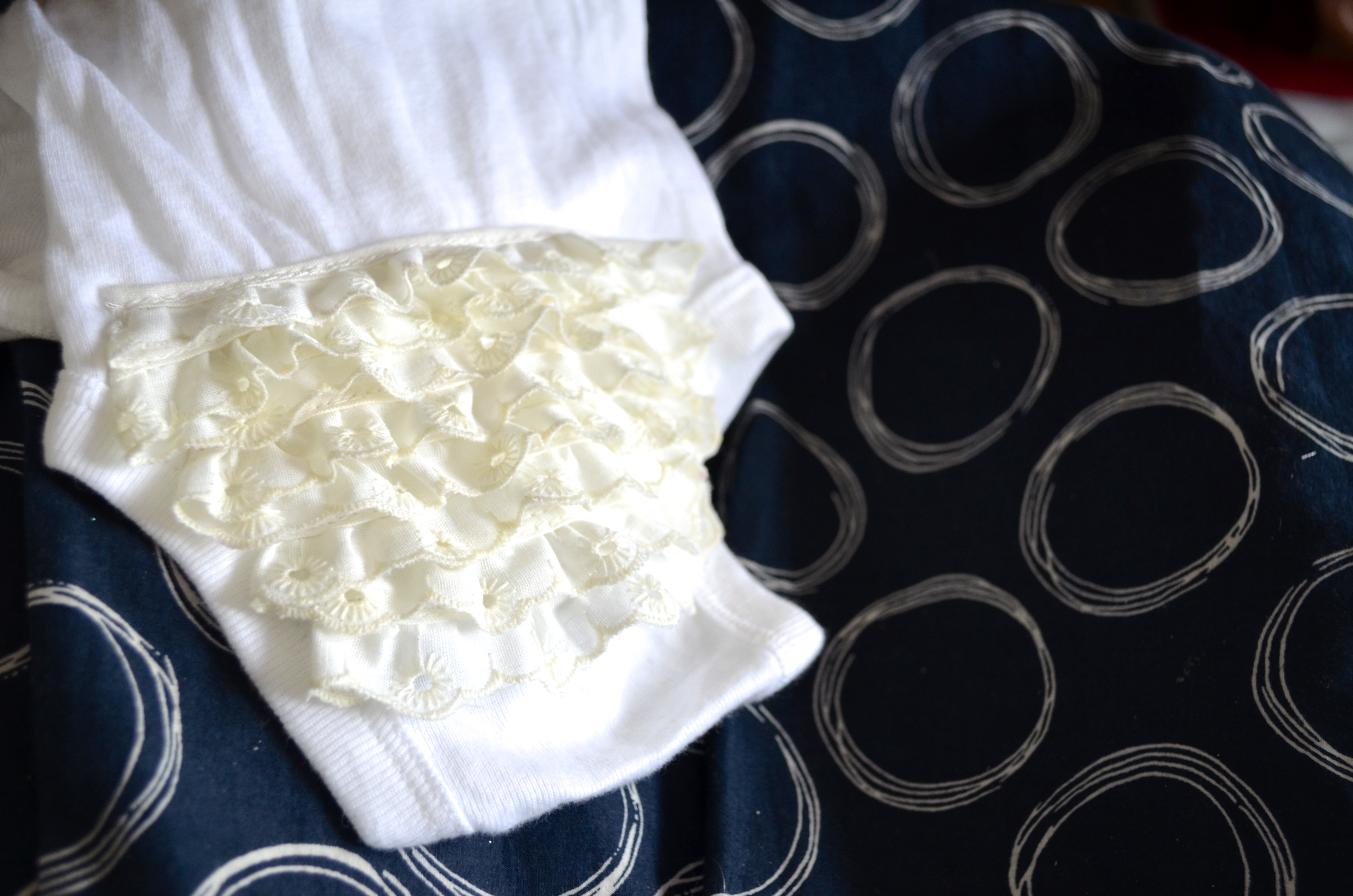 DIY ruffle bottom onesie tutorial from the Path Less Traveled